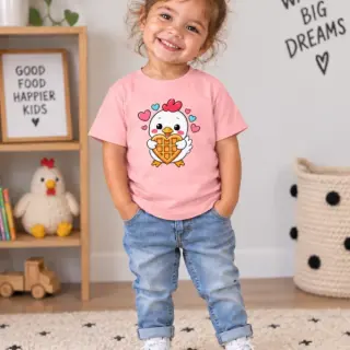 Chicken Loves Waffles – Toddler Tee