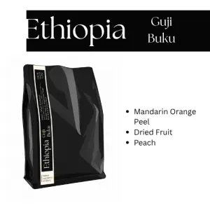 Ethiopia Guji Buku Single Origin Espresso Medium Roast Natural Process (Wholebean Coffee)