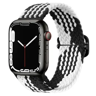 Klokkereim til Apple Watch (Elastisk og justerbar) Sort/Hvit
