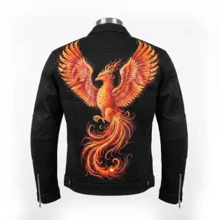 Hand-Painted Denim Motorcycle Jacket | Signature Design