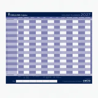 2027 Calendar Year Planner - 12 Month 594x840mm Wall Planner - Collins Debden Colplan Range (CWC10-27)