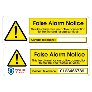 False Alarm Notice – BS5839-1:2025 Compliant Label