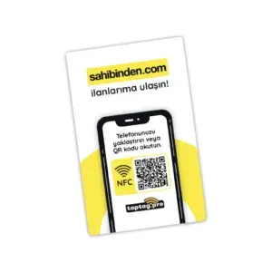 Taptag Pro NFC ve QR Kodlu Sahibinden.com Yönlendirme Kartı