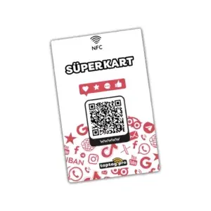 Süper Kart – Taptag Pro NFC ve QR Kodlu Süper Kart – Tüm Sosyal Hesaplar Tek Kartta