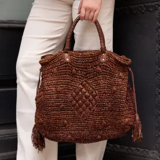 LATICO LEATHERS Laurel Dip-Dyed Tote Bag in Brown