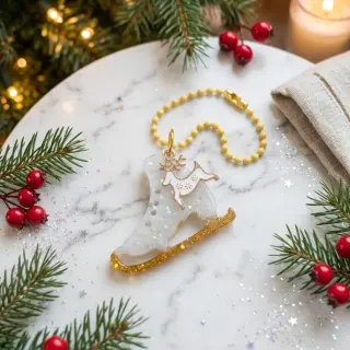 Keychain - Resin Christmas charm