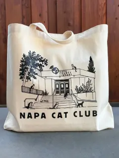 Napa Cat Club Oversized Canvas Tote