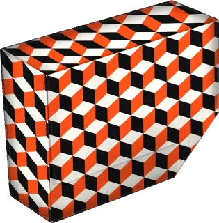 Orange and black patterned rigid magnetic flap box