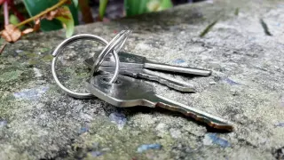 A set of keys on ground