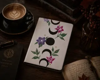 Hand-Painted Moon Phase Book | Celestial Gothic Journal | Unique Handmade Book