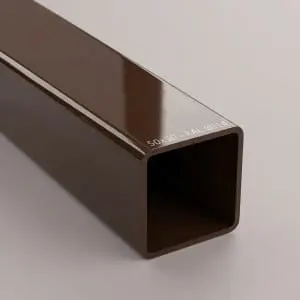Țeavă pătrată din aluminiu 50×50 mm, Maro (RAL 8014) (6 m / 2×3 m)