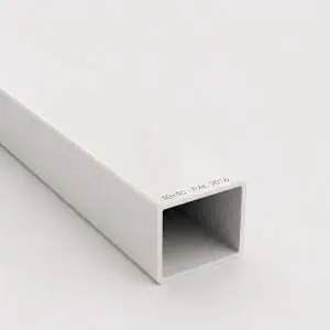 Țeavă pătrată din aluminiu 40×40 mm, Alb (RAL 9016) (6 m / 2×3 m)