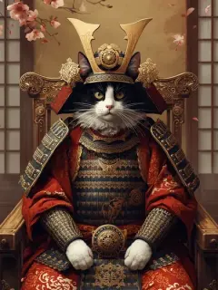 Bobo as a samurai portrait, made by the app