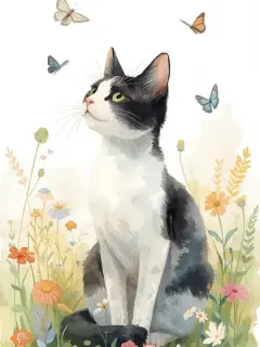 Bobo as a watercolour portrait, made by the app