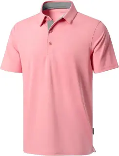 Men's Custom Golf Shirts Dry Fit Moisture Wicking Performance Short Sleeve Collared Polo Shirts for Casual Athletic Business.