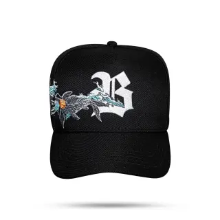 Boné snapback Preto fish