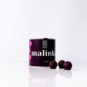 Malinka – málnakrémmel töltött étcsokoládé trüffel, 200g