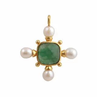 The Tudor Cross Pendant - Green Quartz — LBL Style