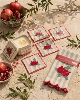 Pomegranate Amber Table Set
